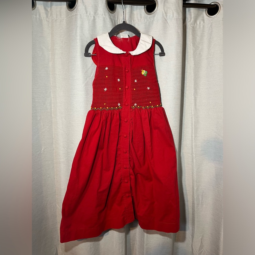 Vintage dress girls with flowers size XS [H-37]